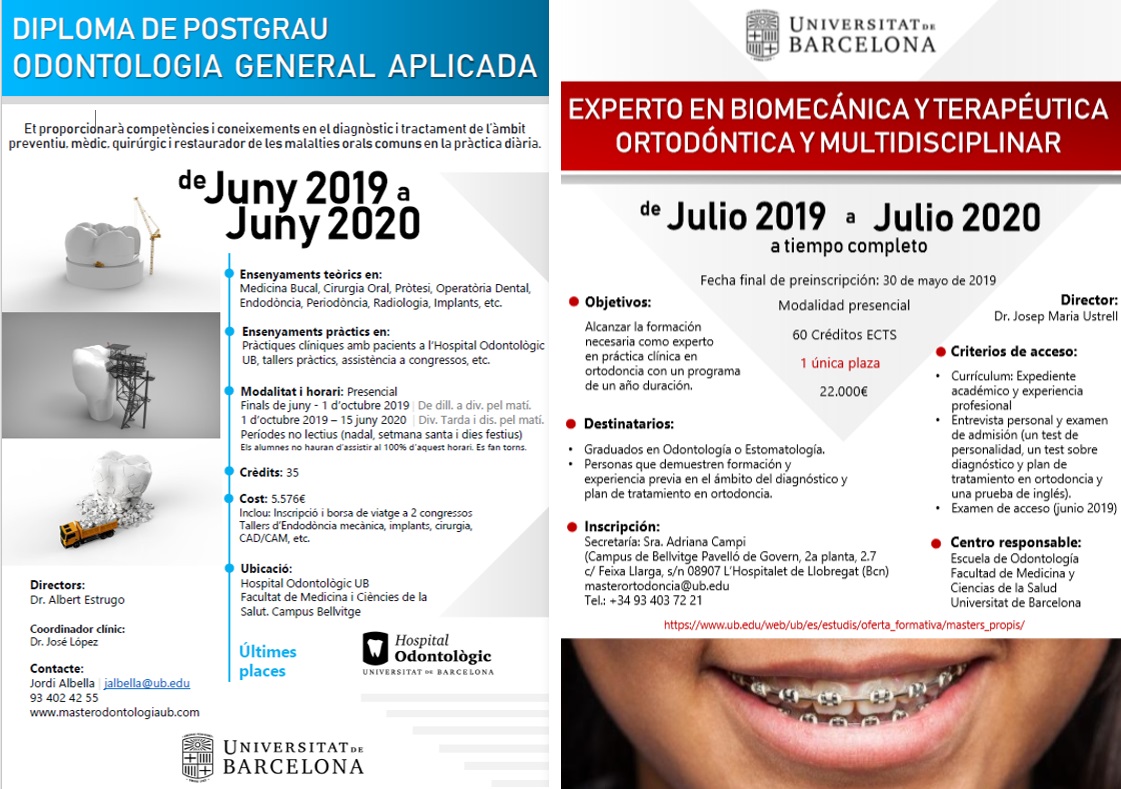 Arrancan dos nuevos cursos de Odontología con práctica clínica en el Hospital Odontològic Universitat de Barcelona