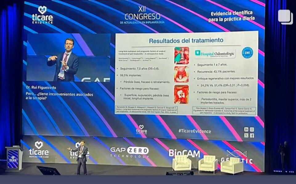 El Dr. Figueiredo presenta en Ticare Evidence, los resultados de un estudio realizado en el Hospital Odontològic Universitat de Barcelona